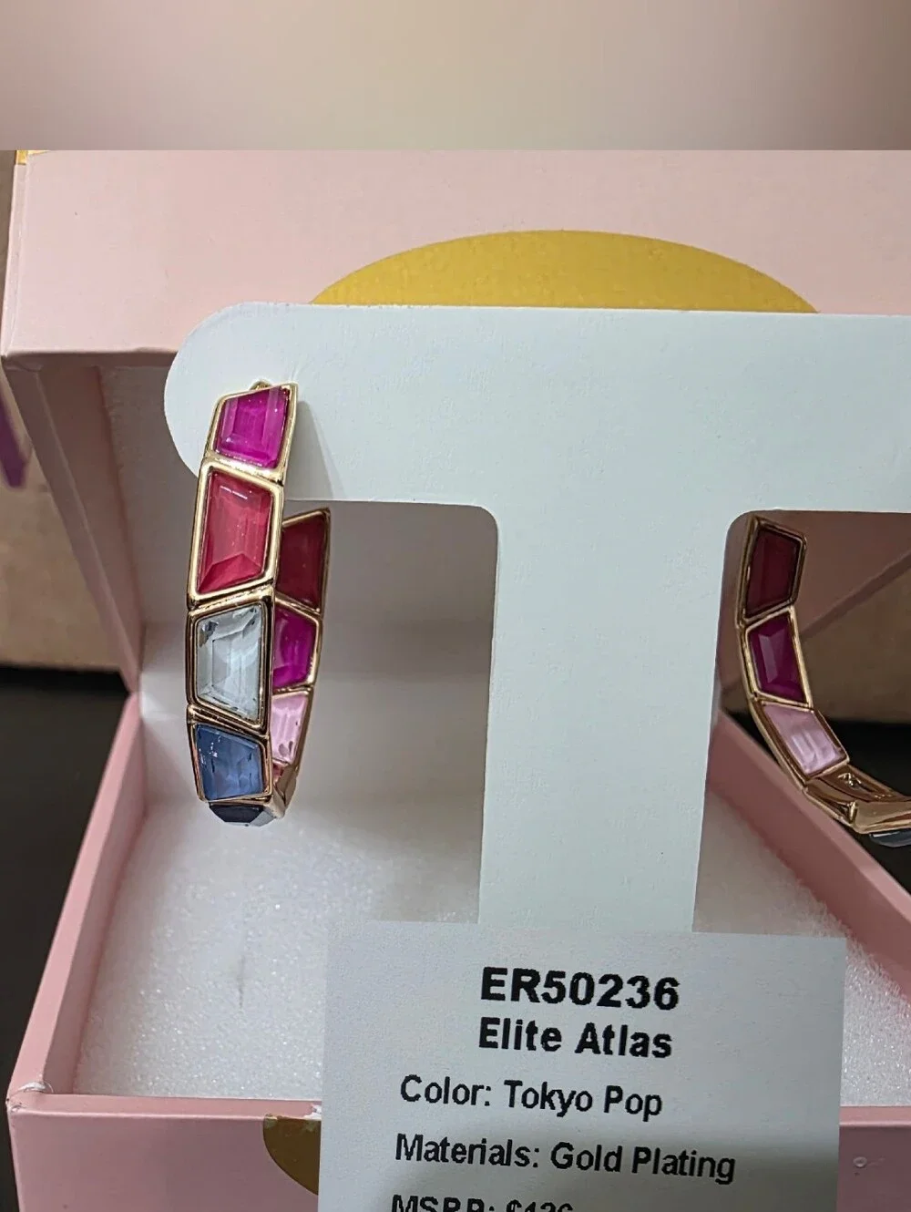 Tokyo Pop Jewel Candy Hoop Earrings - Gold Plating